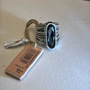 UNO de 50 Silver Ring with Blue Stone